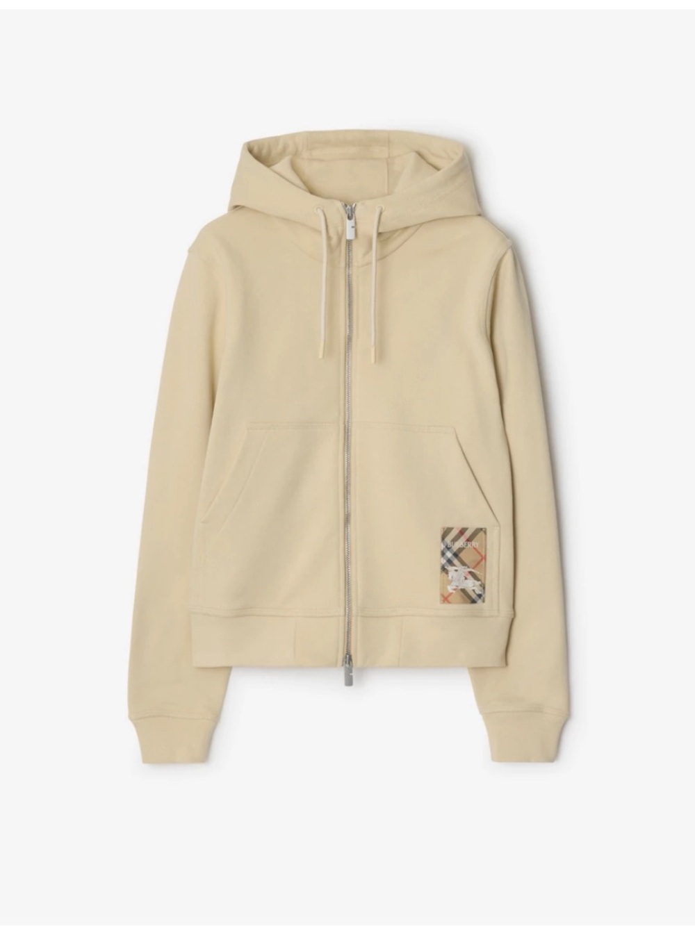 Burberry Check Label Cotton Zip Hoodie